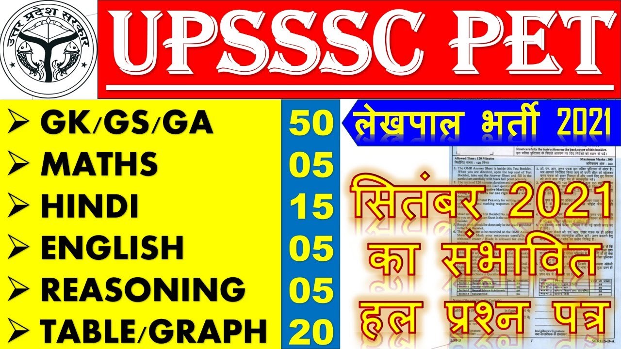 UPSSSC PET EXAM DATE 2021|UPSSSC PET FULL PAPER 2021|UP PET HINDI PAPER|UP PET  PAPER 2021 BSA