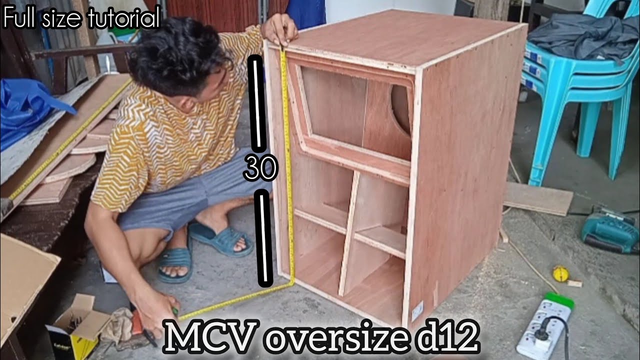 MCV oversize d12 sukat ang Kung paano Ginawa | modified cerwin vega | Hard bass box design...