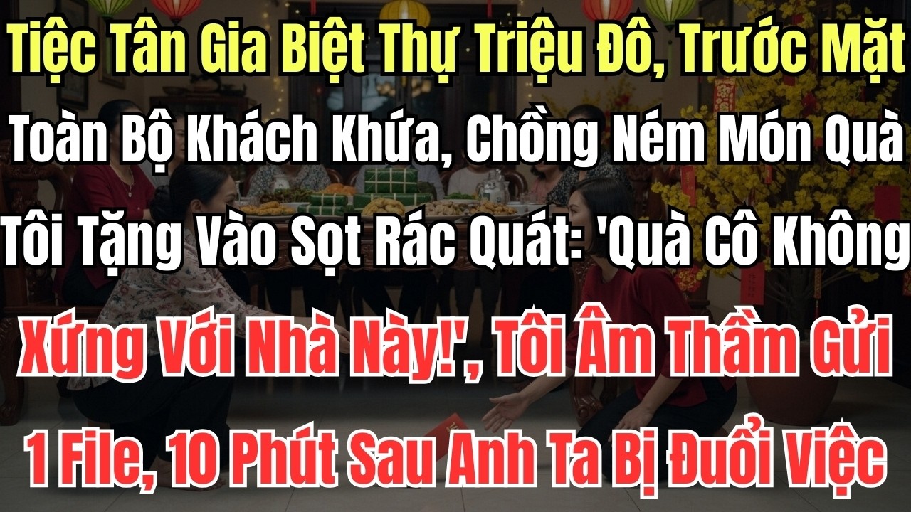 Tiệc Tân Gia Biệt Thự Triệu Đô, Trước Mặt Toàn Bộ Khách Khứa, Chồng Ném Món Quà Tôi Tặng Vào Sọt