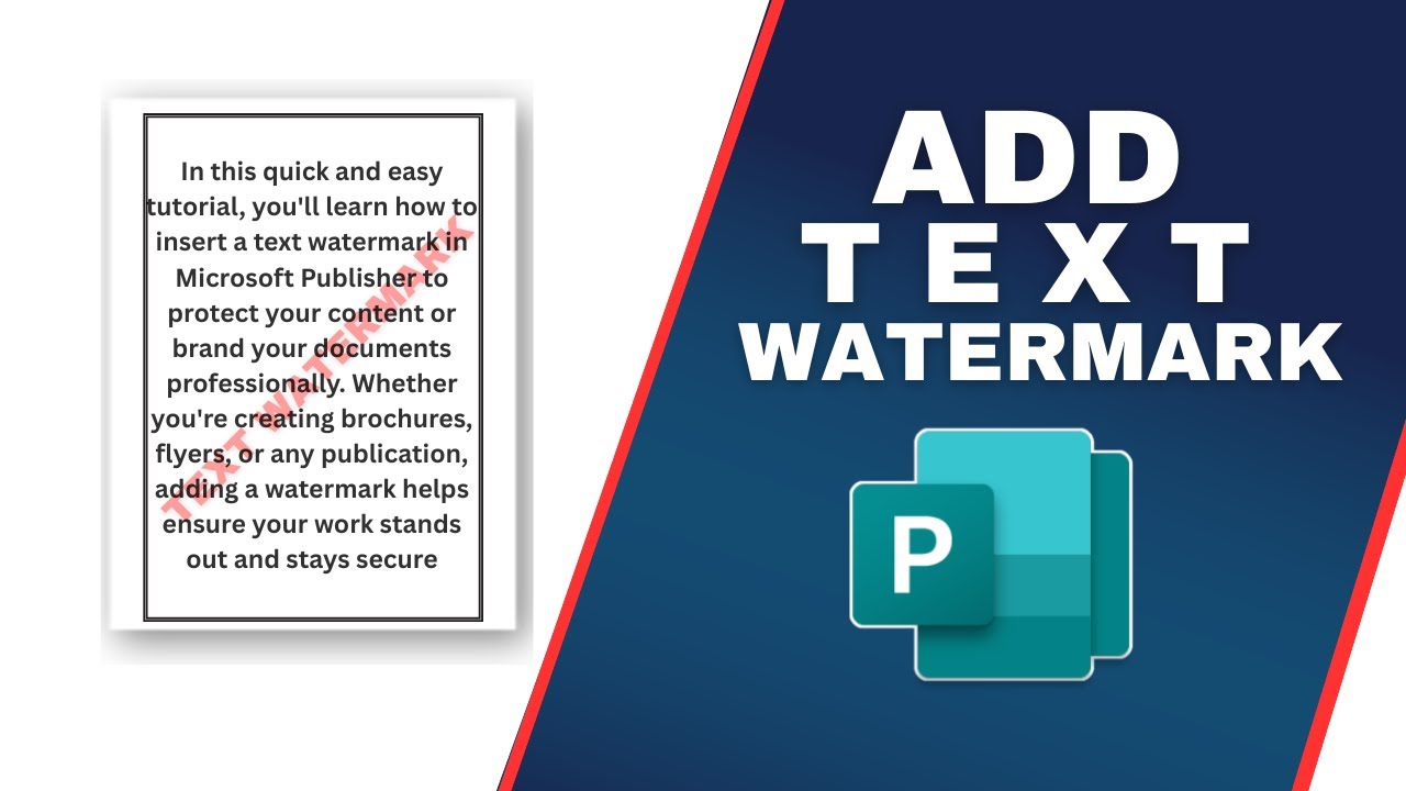 How to Add a Text Watermark in Microsoft Publisher Document