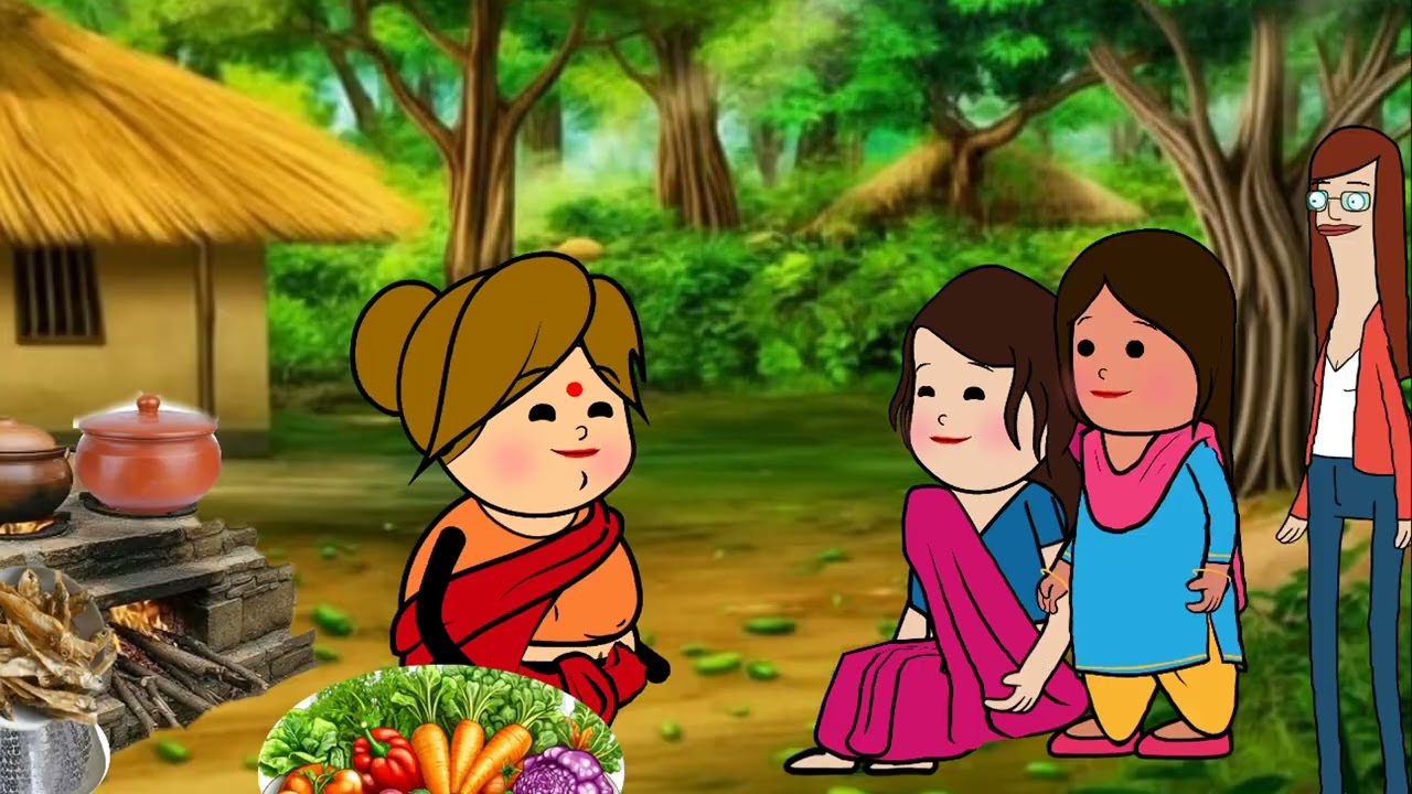 Part 47 🎋 பருப்பு குழம்பும் வறுத்த கருவாடும் இருக்கே இது போதுமே#aruvicartoontamil #village#cooking,