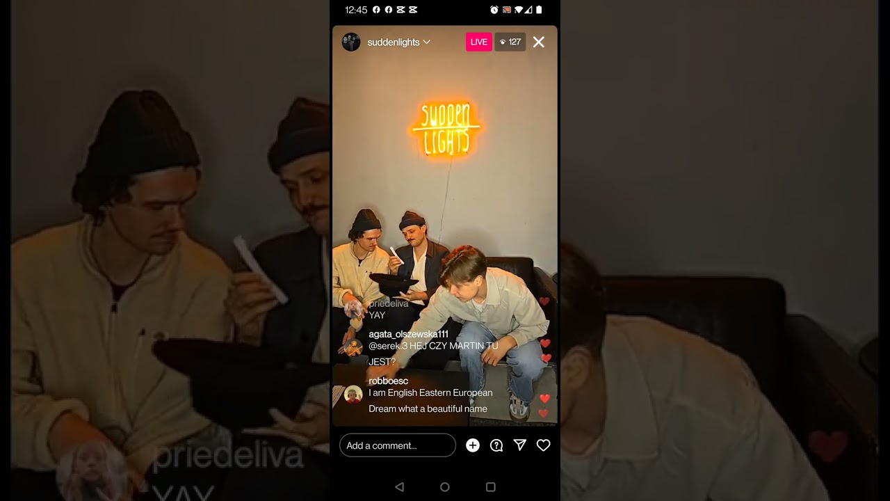 Sudden Lights Instagram stream 13/3/2024
