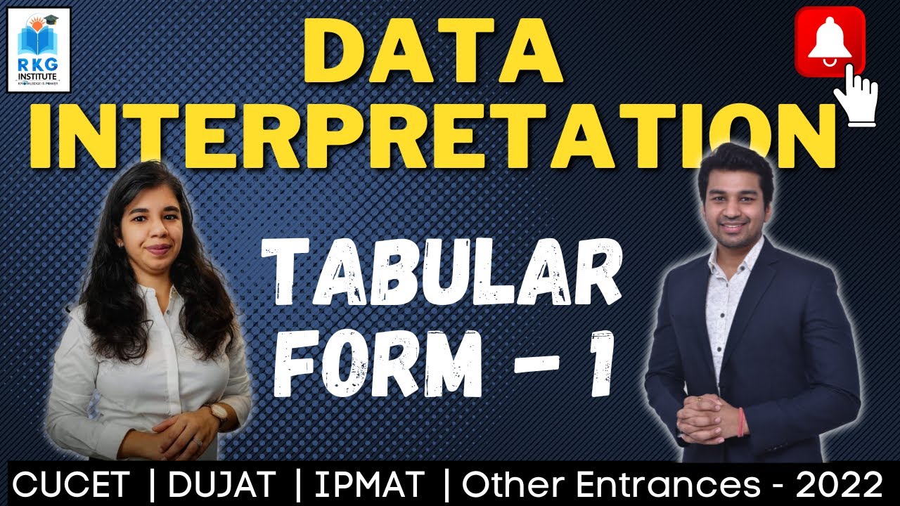 CUCET | DUJAT | IPMAT | 2022 ENTRANCES - DATA INTERPRETATION : Tabular Form - 1 | CA Parag Gupta