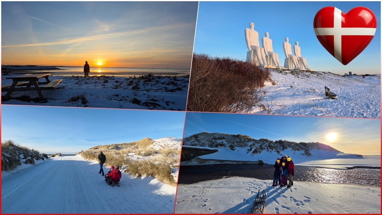 🇩🇰 ❄️ SCHNEE 🛷 SCHLITTEN 🌞 STRAND & MEER 🌊 DÄNEMARK 🇩🇰 #dänemark #schnee #winter #strand #meer #kids