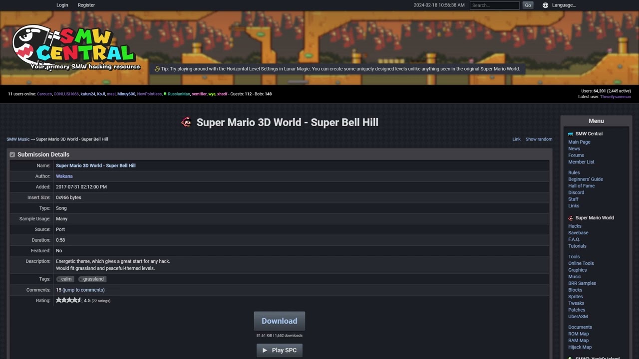 SMW Custom Music: Super Mario 3D World - Super Bell Hill by Wakana