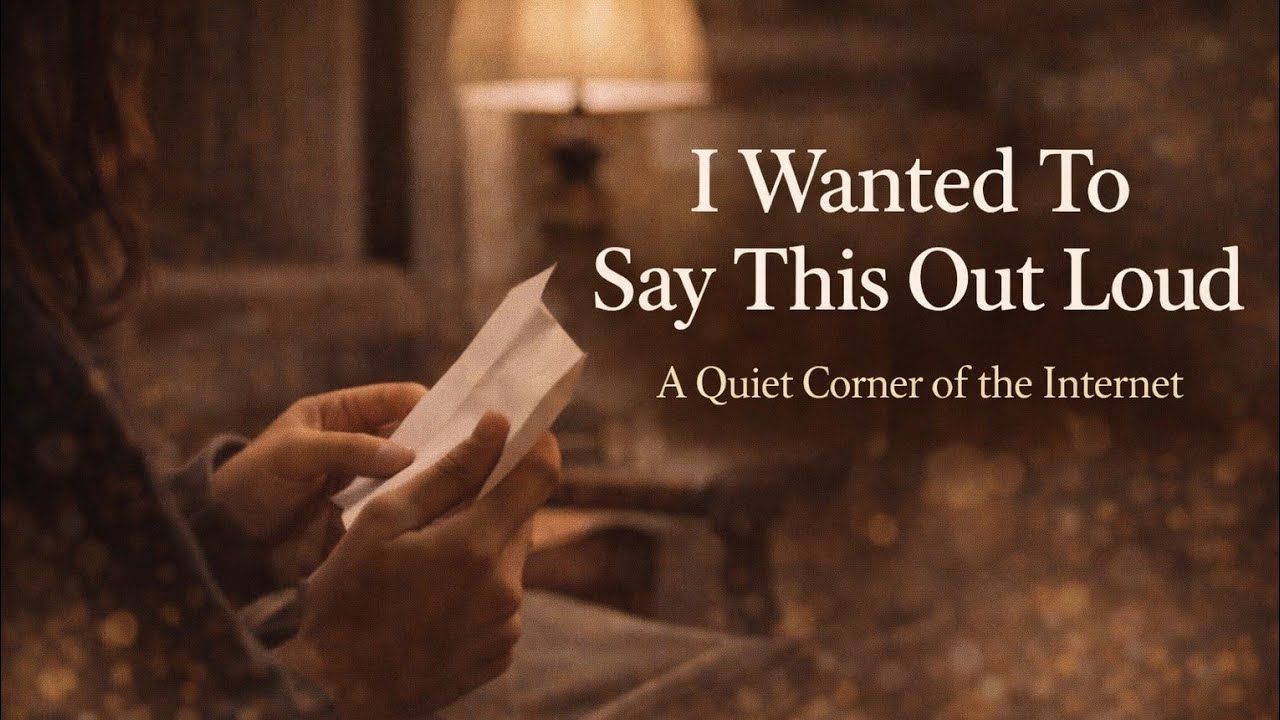 I Wanted to Say This Out Loud | A Quiet Corner of the Internet | This Is for You 🫂