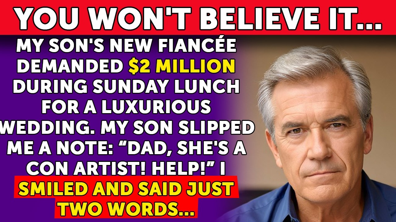 My Son's Fiancée Demanded $2 Million During Sunday Lunch, But My Son Warned Me About It...