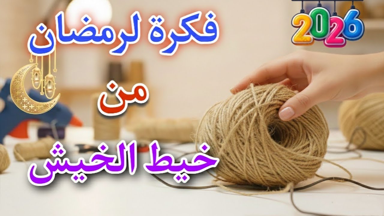 بدل ما تشتريه غالي⬅️وفري فلوسك واعملي هلال رمضان بالخيش والجبس للمبتدئين (مشروع مربح جداً) هلال🌛2026