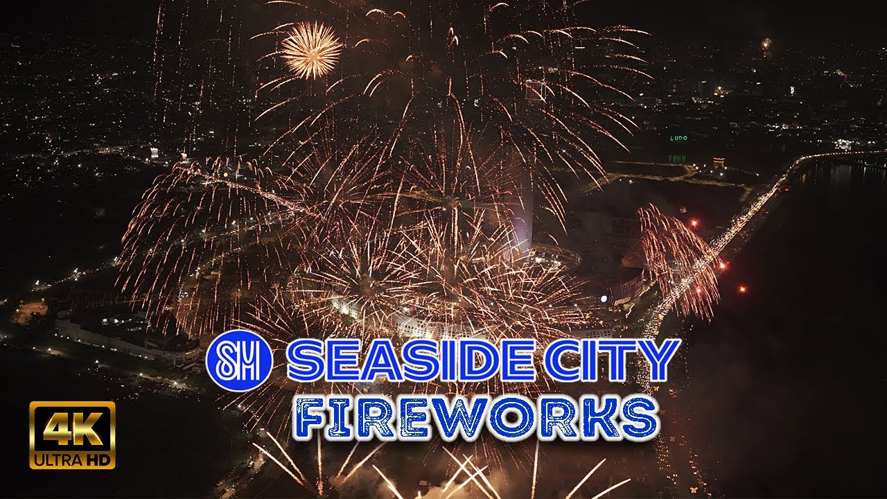 Spectacular Fireworks Display in SM SEASIDE CITY Cebu shot on DJi MAVIC 4 PRO