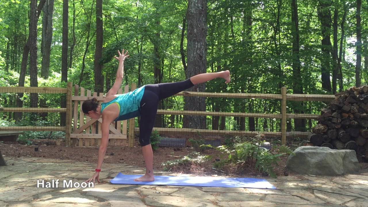 YogaFlow: Glute Med Sequence (high lunge with reach, warrior 3, half moon, standing split)