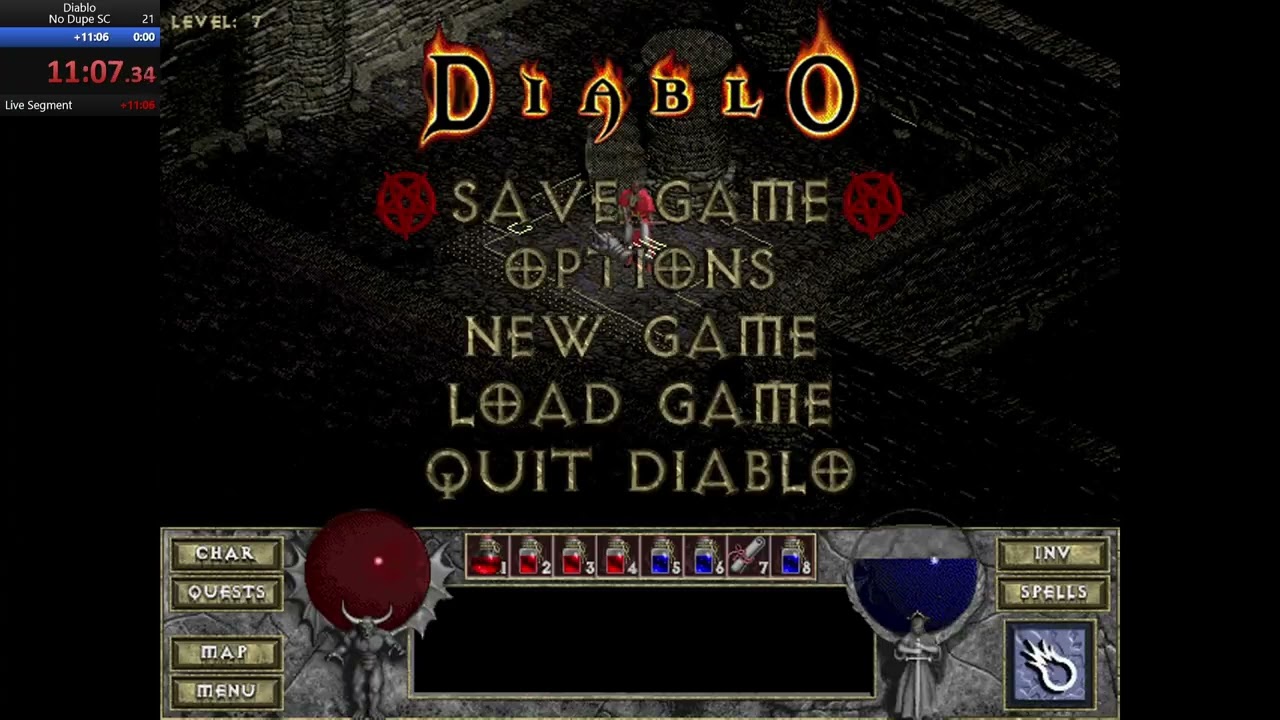 DIABLO 1 SPEEDRUN - no dupe, SC, Sorcerer - 36:59 (WR in category/game mode)