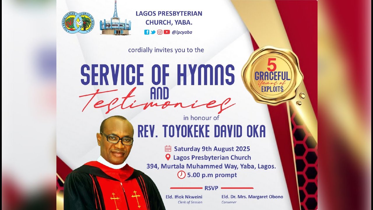 Service of Hymns and Testimony in Honour of Rev. T. D. Oka - 9/8/25