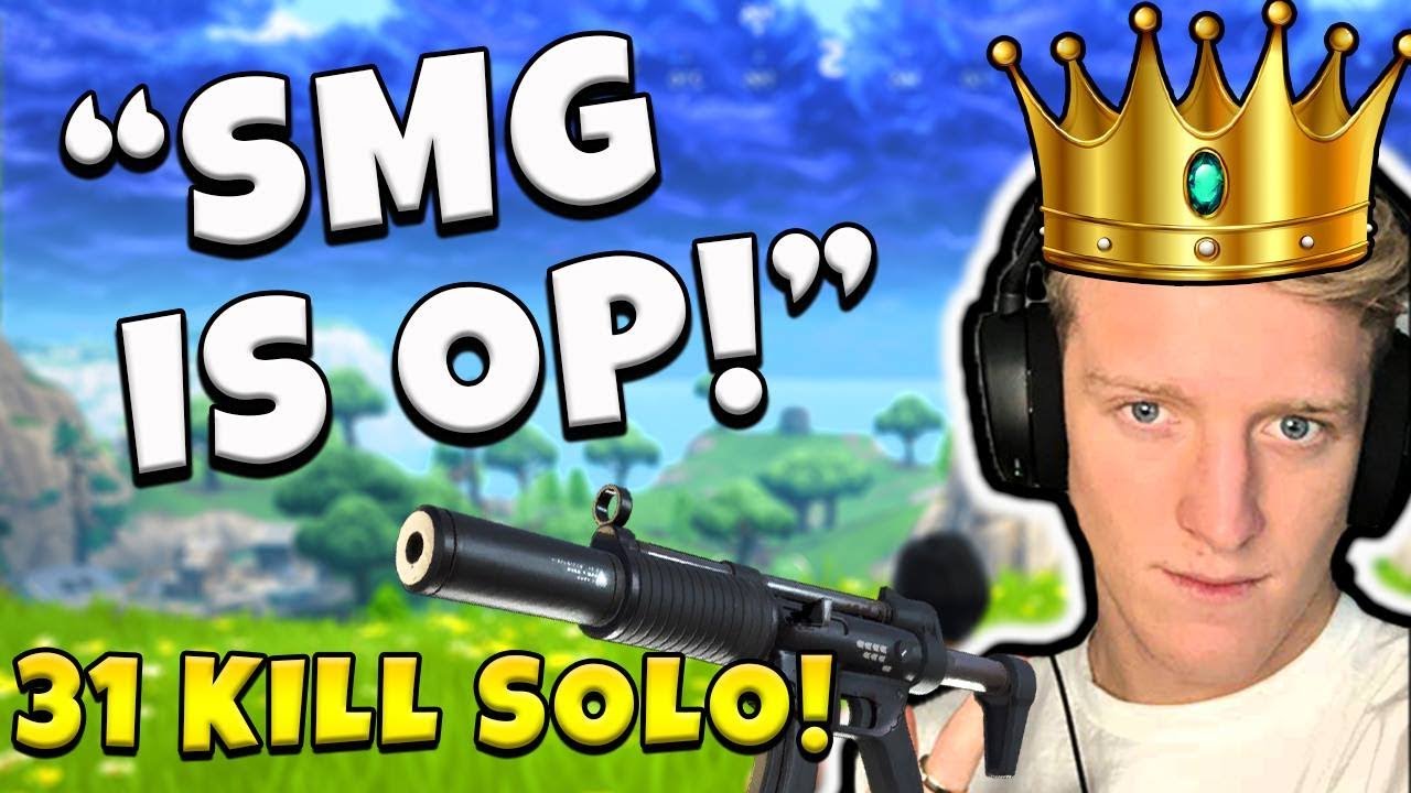 Insane 31 Solo Kill (SMG Is OP)! Tfue - Fortnite Battle Royale Gameplay