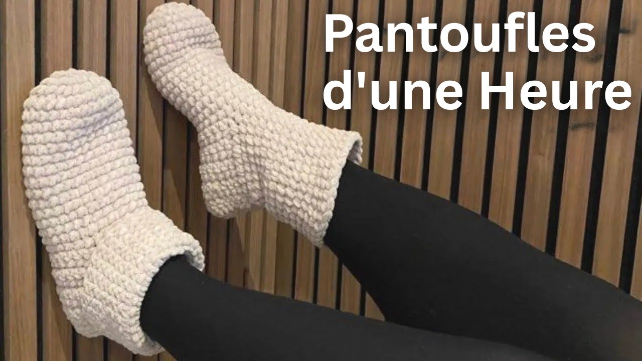 CROCHET EXPRESS : Chaussons Hyper Faciles en 1H ! 🧶 (Tuto D&eacute;butant)