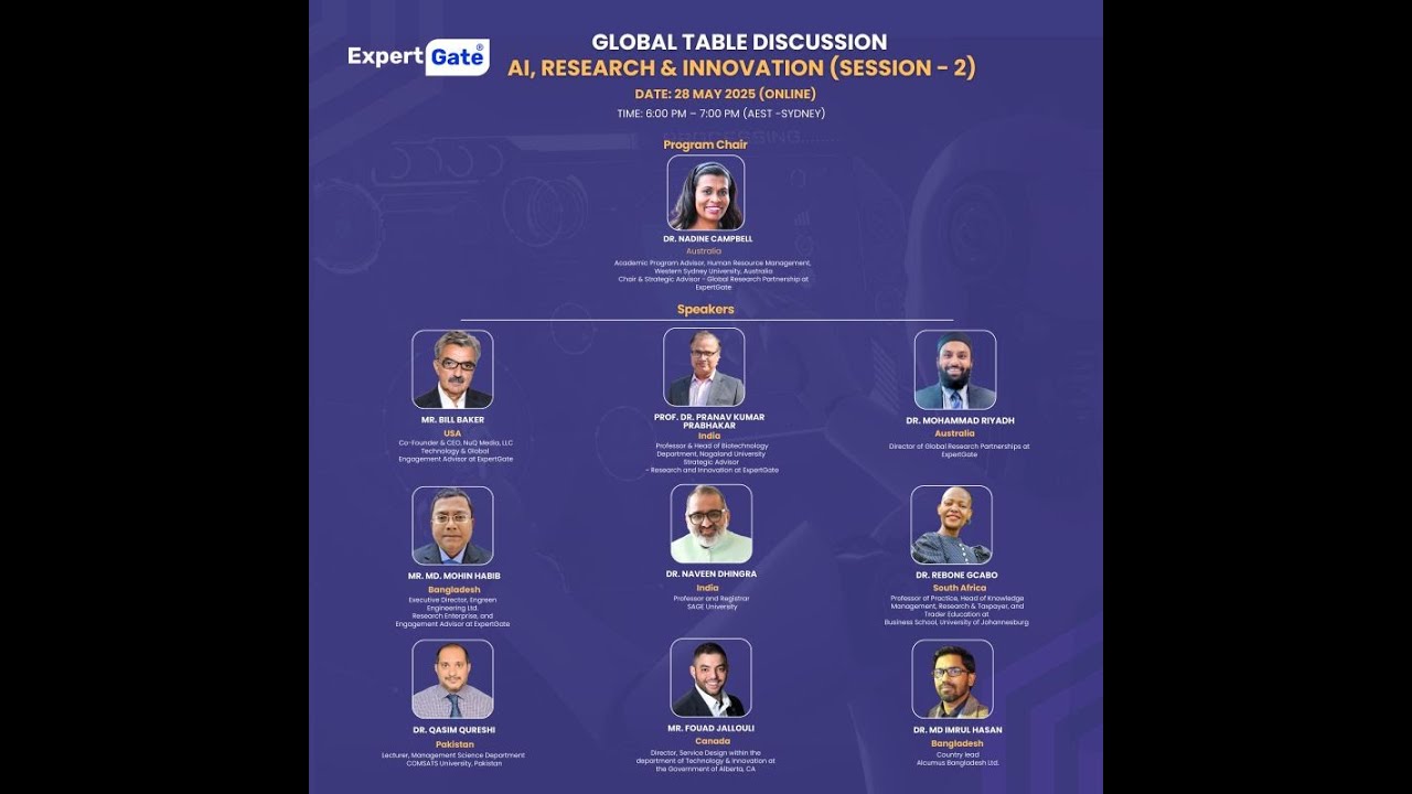 Full Video | Global Table Discussion on AI, Research & Innovations hosted by @aicro_australia