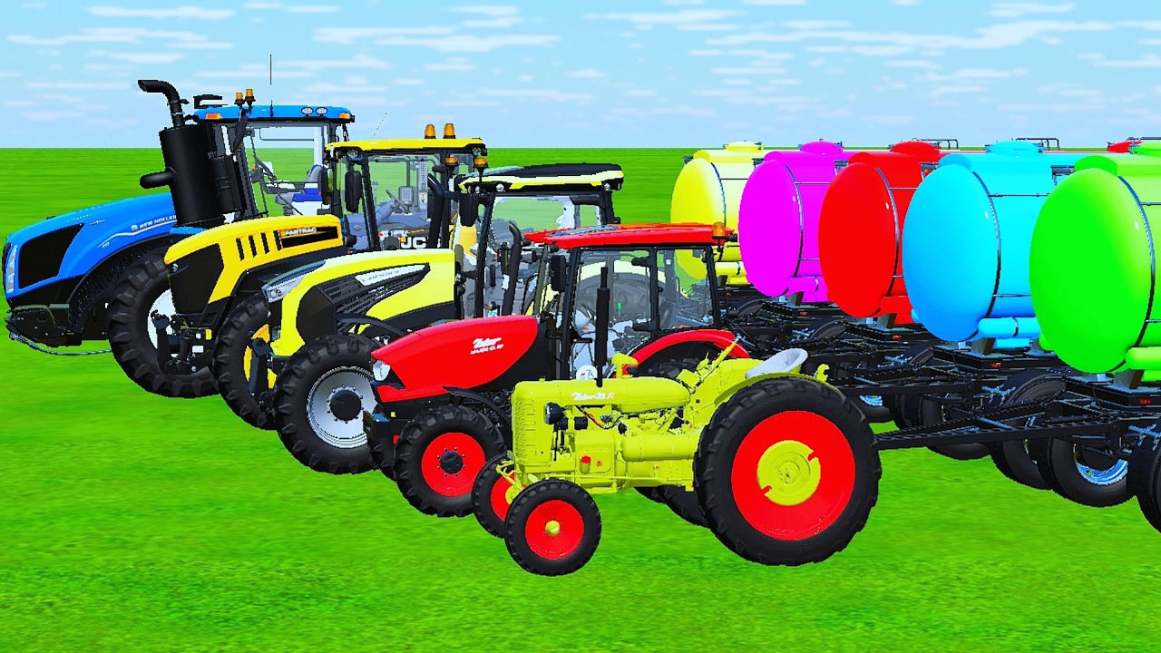 Tiny to GIANT POWER Tractors and OVERLOAD TRAILER VS HARD MUDDY PARKOUR with TANGKER | FS22