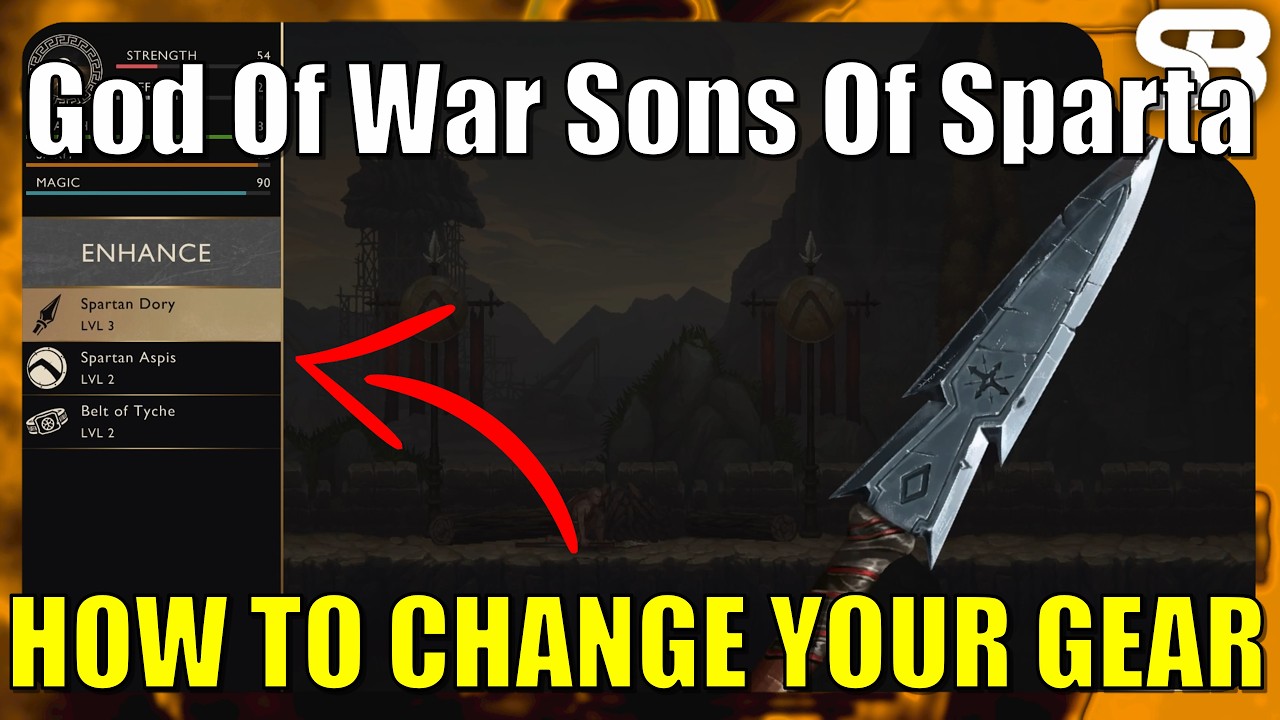 God of War Sons of Sparta - How To Change Your Gear (Equip Different Gear)