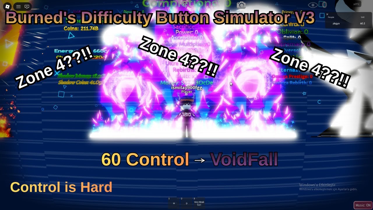 Burned's Difficulty Button Simulator V3 Episode 16 - (1 VoidFall Now!) in Zone 4