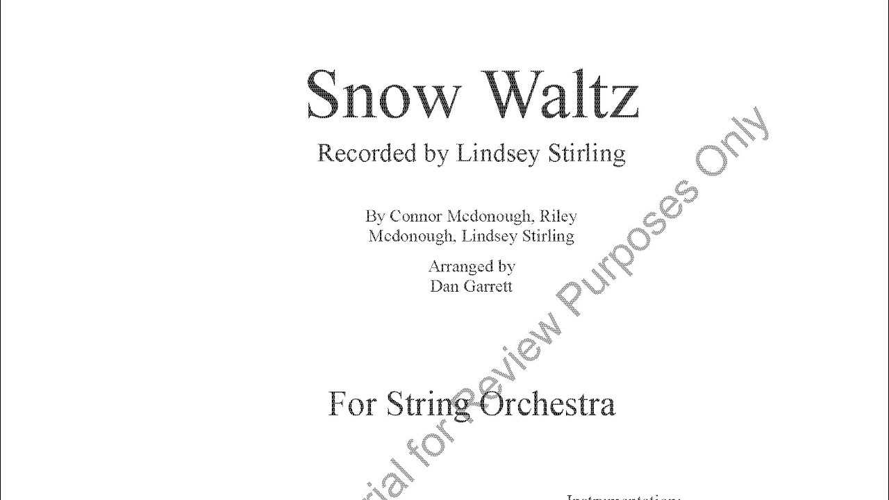 Snow Waltz (Lindsey Stirling) - String Orchestra - Grade 3
