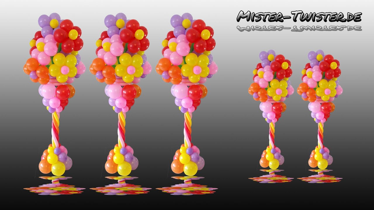 Balloon Flower Column, Vase, Decoration, Ballon Blume, Blumenvase, Säule, Dekoration