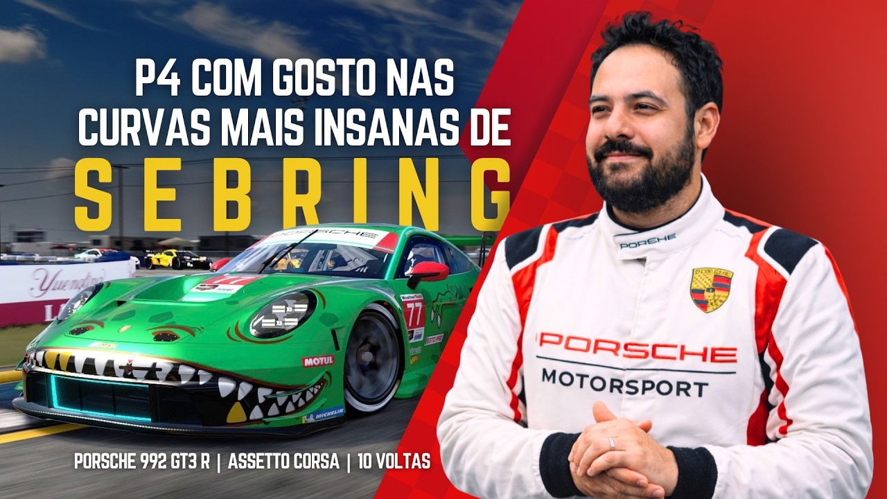 QUICANDO desde a T1 até a ULTIMA VOLTA | Sebring | Porsche 9992 GT3 | Assetto Corsa