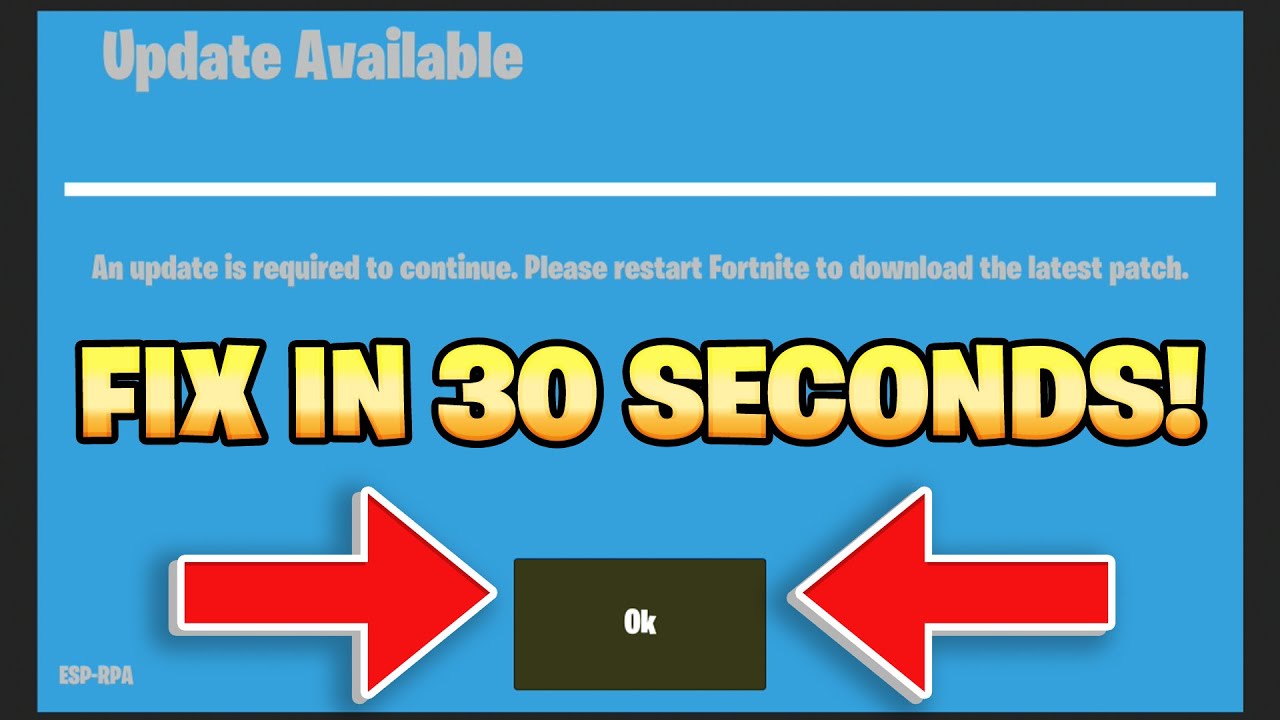 FIX An update is required to continue | Please restart Fortnite to download the latest patch