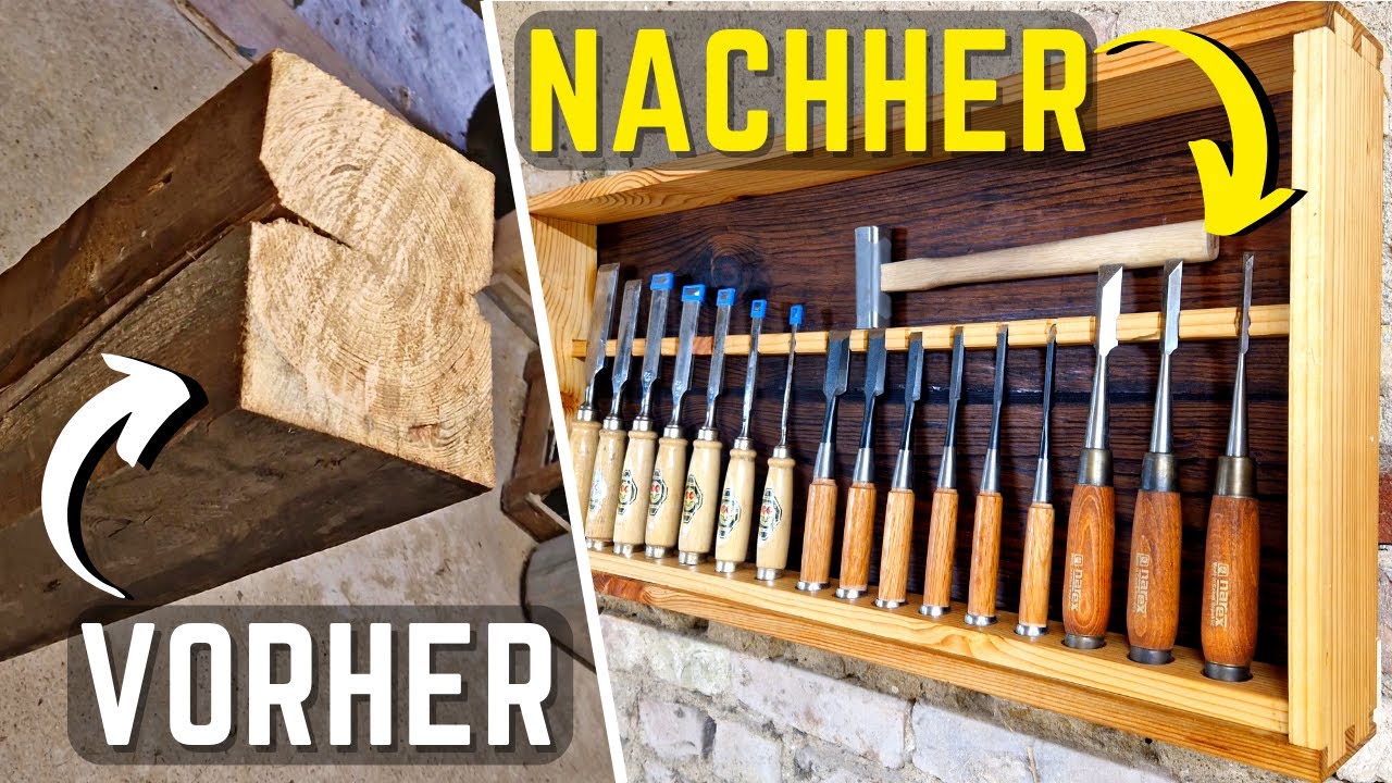 Werkzeugschrank für Stecheisen selber bauen | [NUR AUS ALTHOLZ]