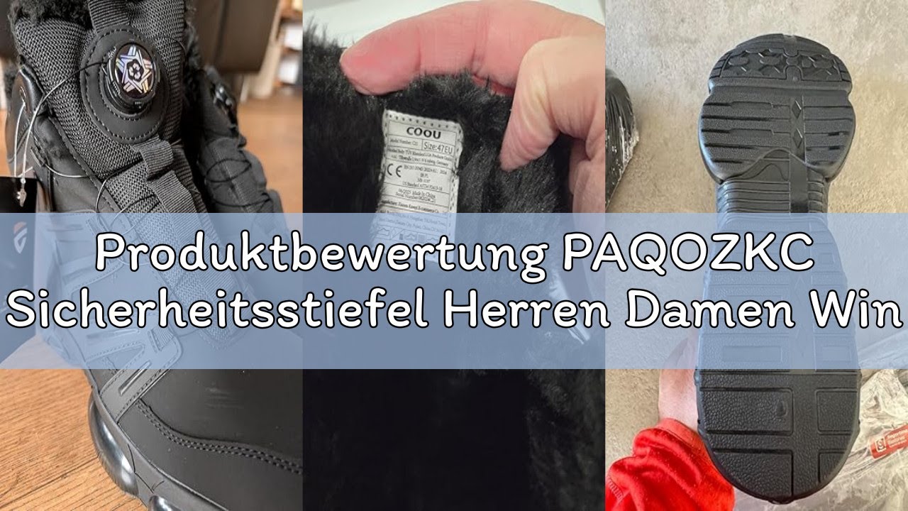 Produktbewertung PAQOZKC Sicherheitsstiefel Herren Damen Winter Wasserdicht Arbeitsschuhe Hoch Leich