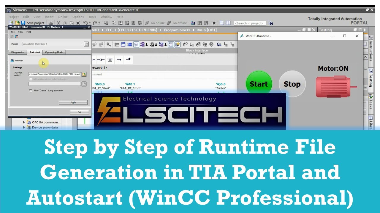 Step by Step of Runtime File Generation in TIA Portal and Autostart WinCC Professional