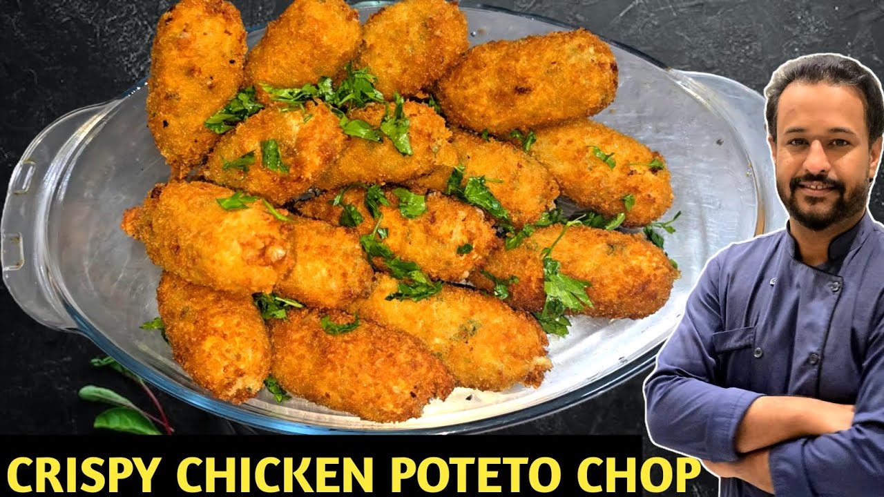 5 मिनट में तैयार होने वाला Crispy Chicken Potato Chop 😲 Restaurant Style chicken poteto chop 