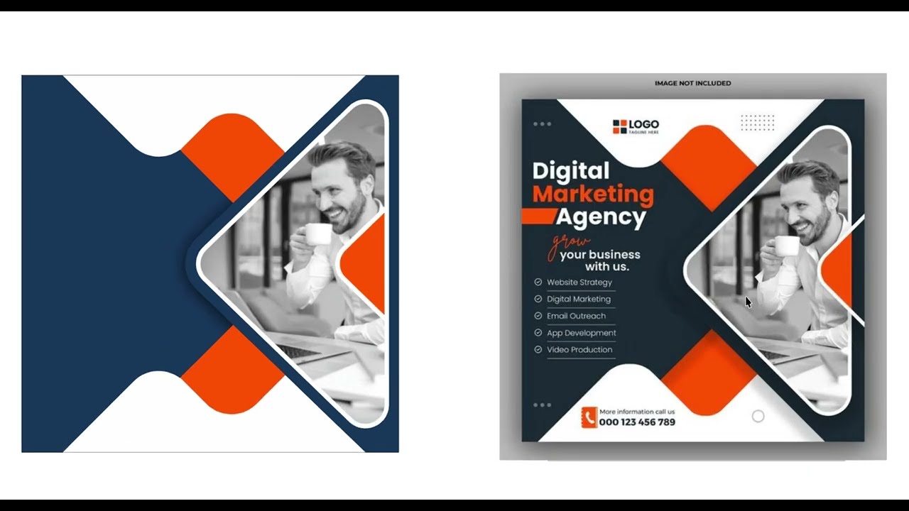 Digital Marketing Social Media Post Design Coreldraw Template - Ahsan Sabri