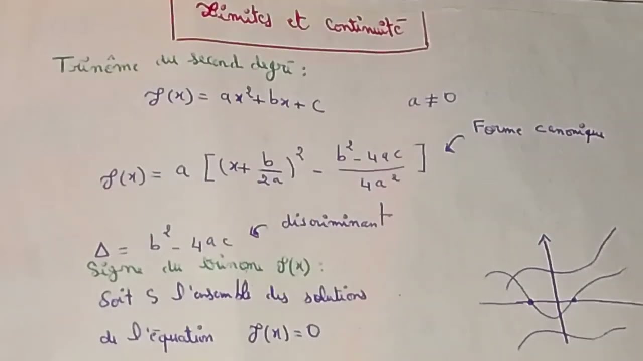 Math 2Bac || Trinôme du second degré et discriminant || حدودية من الدرجة الثانية