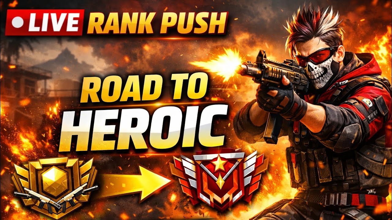 FREE FIRE 🔥 RANK PUSH LIVE | Road To Heroic 💥 Pro Gameplay