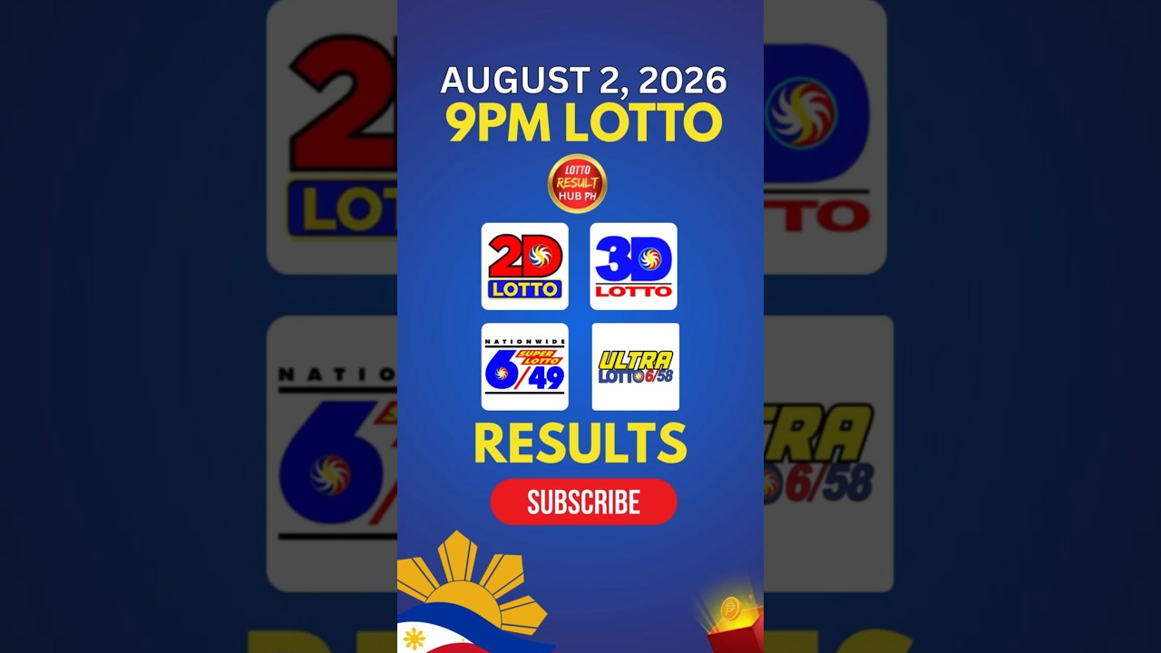 Recap: 9PM Lotto Result August 2, 2026  PCSO | Evening Draw