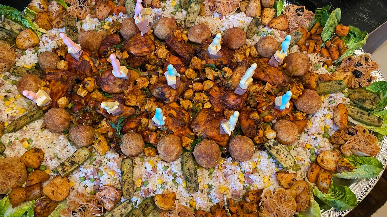 طبق مشكل دجاج  مع روز و خضر 🌙🌙