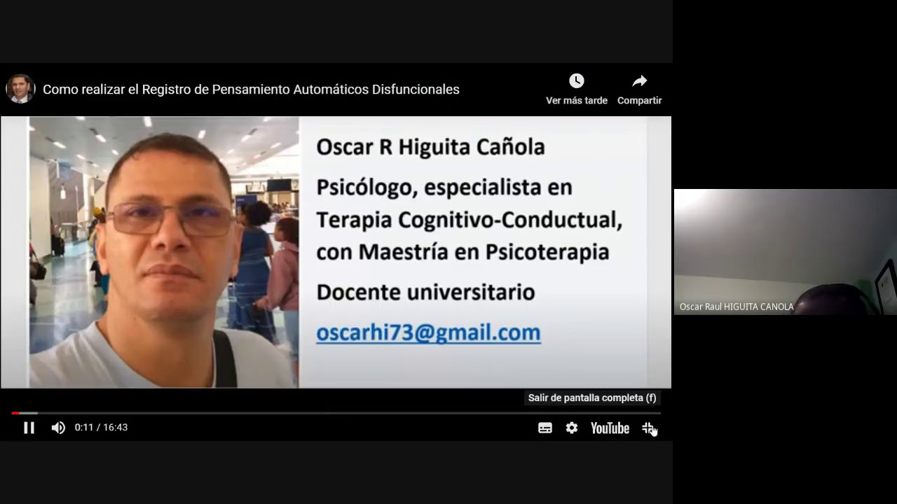 Formulación de caso Terapia Cognitivo Conductual
