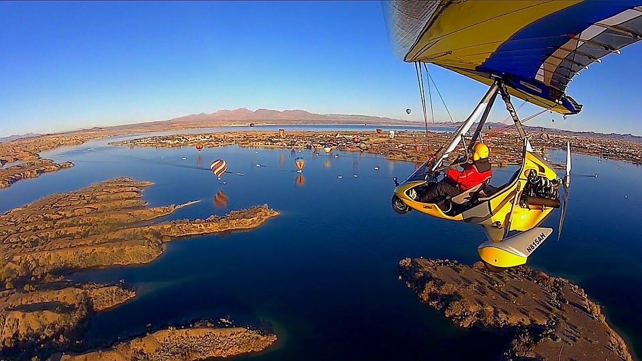 Trikes flying around hot air balloons - Lake Havasu, Arizona