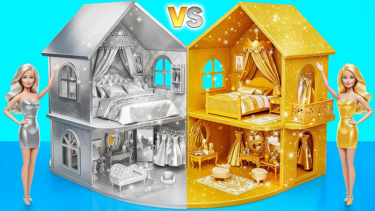 We Build Amazing Doll House! Gold vs Silver Challenge | Hana Teens