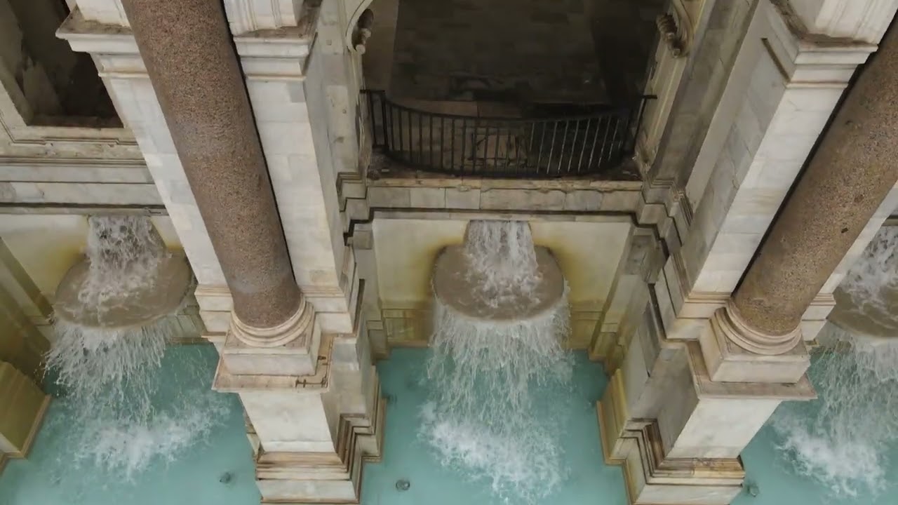 fontana dell'Acqua Paola ripresa dal drone 4K