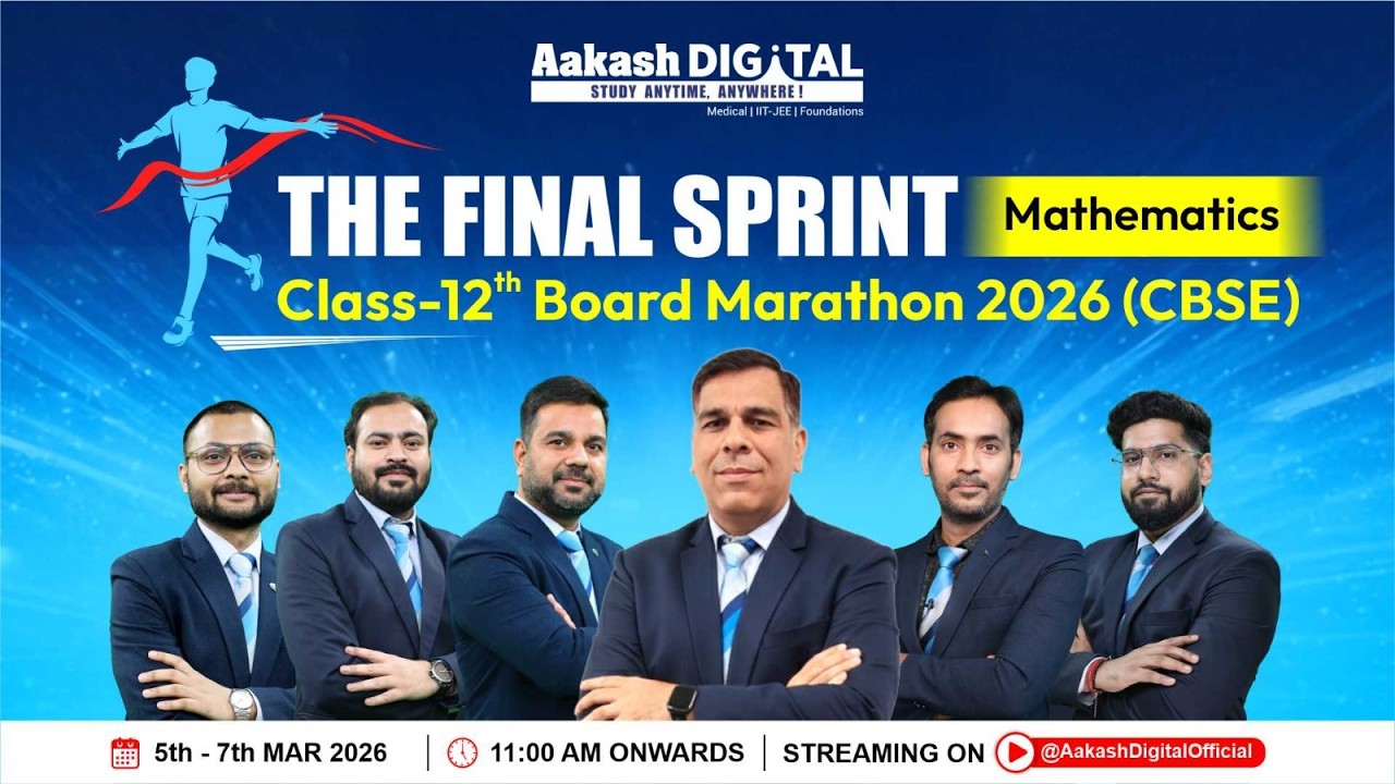 🔴 LIVE | Class 12 Maths Final Revision Marathon | CBSE Boards 2026 | The Final Sprint