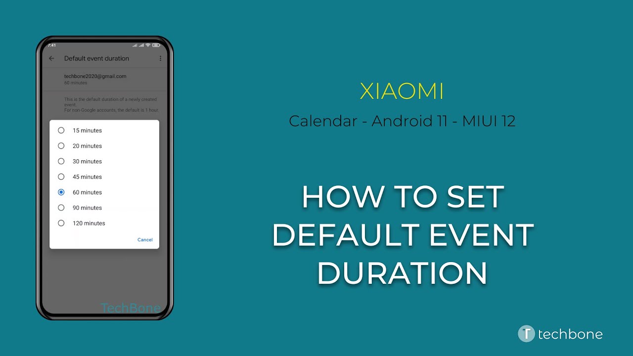 How to Set Default Event duration - Xiaomi [Android 11 - MIUI 12]