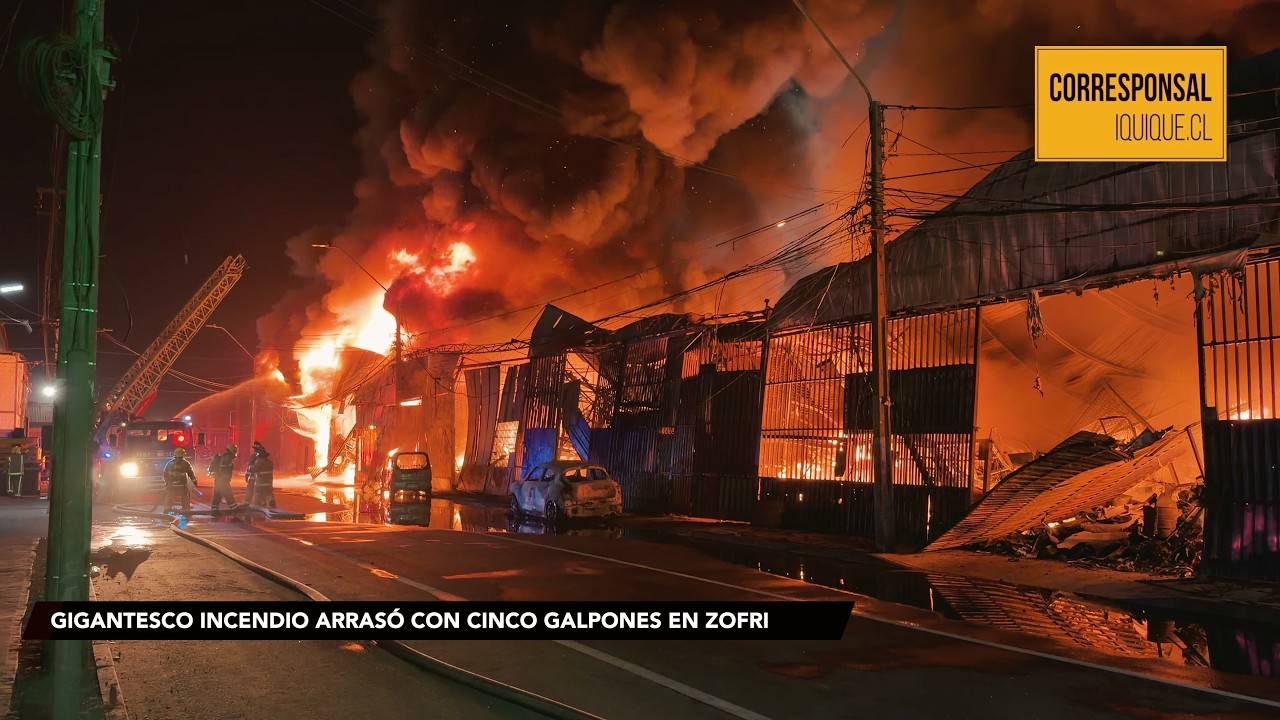 GIGANTESCO INCENDIO ARRASÓ CON CINCO GALPONES EN ZOFRI