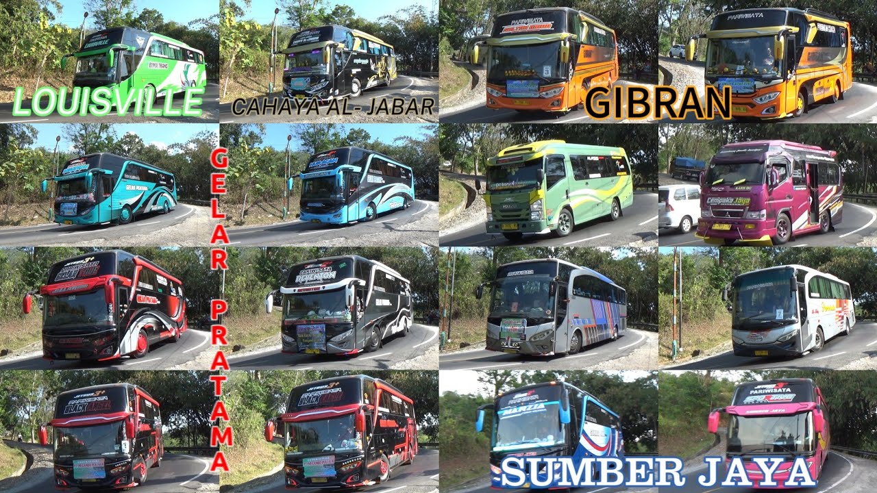 Mobil Bus Telolet CAHAYA AL-JABAR, LOUISVILLE, SUMBER JAYA TRANS, GIBRAN TRANS, GELAR PRATAMA