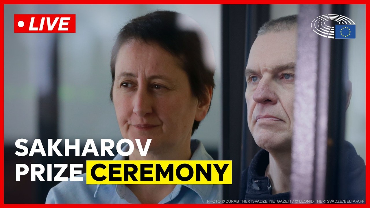 Sakharov Prize award ceremony for Andrzej Poczobut and Mzia Amaglobeli