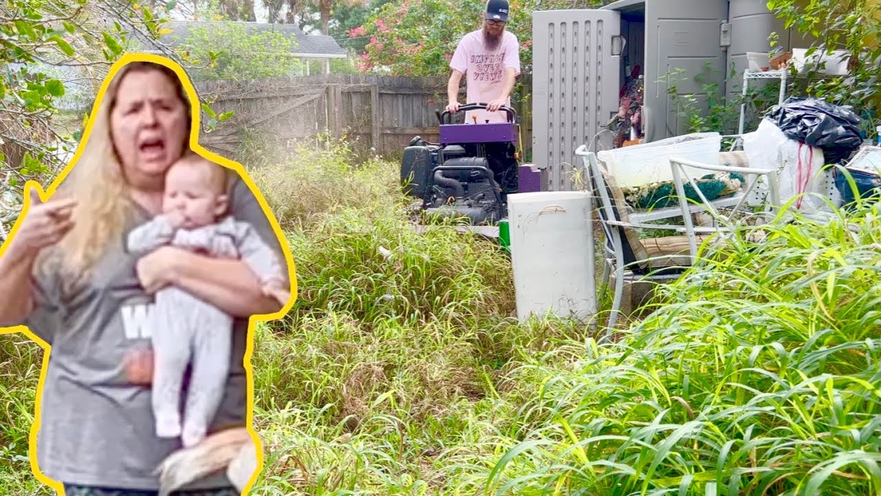 Daughter sets up a SURPRISE yard MAKEOVER for her MOMS OVERGROWN yard. [HEARTWARMING]