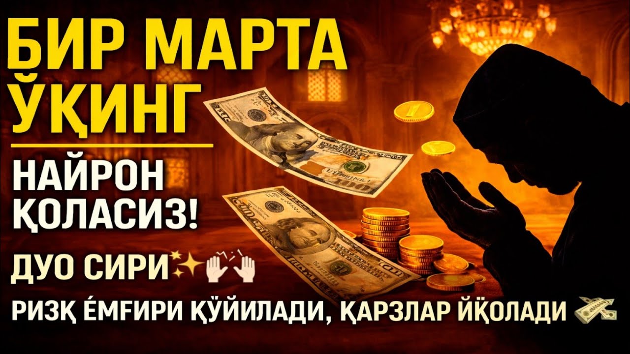 ДУО СИРИ✨РИЗҚ ЁМҒИРИ ҚЎЙИЛАДИ, ҚАРЗЛАР ЙЎҚОЛАДИ💸