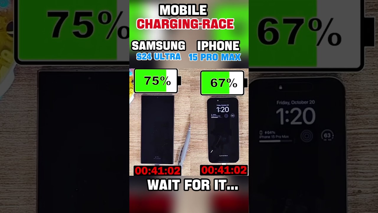 ☠️⚡ SAMSUNG S24 ULTRA VS IPHONE 15PRO MAX CHARGING RACE TEST!!