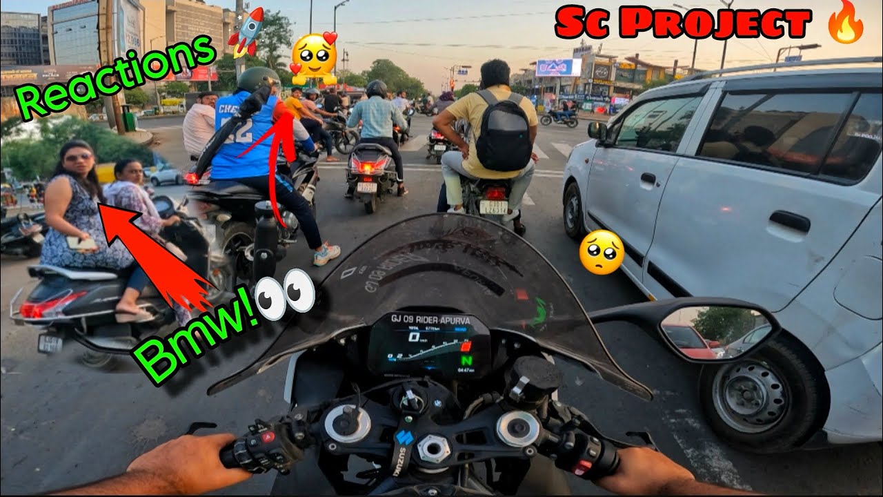 Crazy Public reactions 👀on Bmw S1000rr Sc project 🔥 | science city nikal gaye 🙂 | gj09 rider