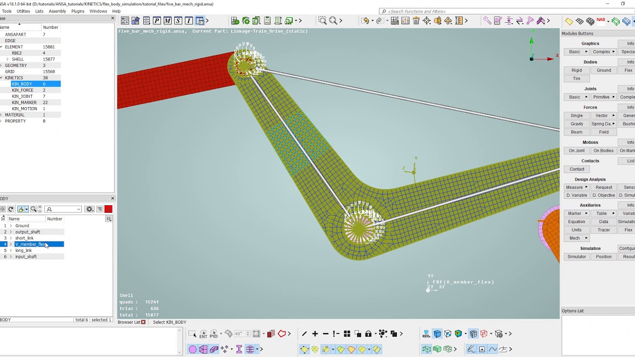 Flex Body Simulation with ANSA KINETICS Part 4: Converting rigid to flex bodies