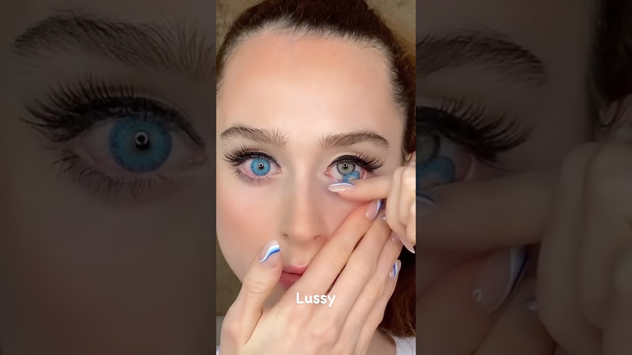 Blue Color Contact Lens👀#eyeshadow #makeup #eyelense #contactlenses #eyes #holloween